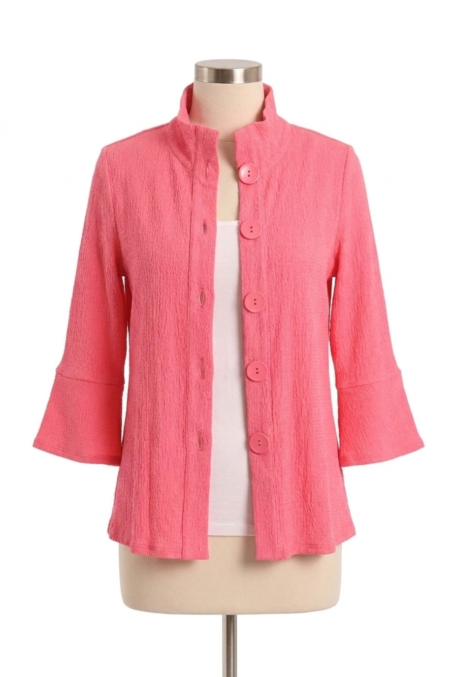 NEW FRENCH KYSS kara 3/4 jacket in fuchsia